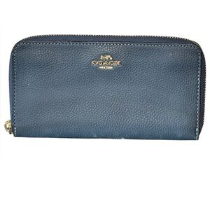 EUC Coach Pebble Leather Accordion Zip Around Wallet